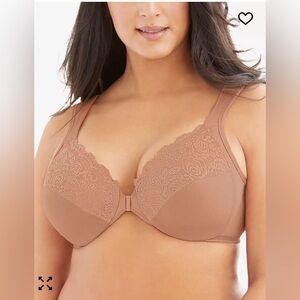 Glamorise Size 36D WonderWire Front Close
Underwire Bra Neutral Color